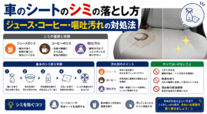 車のシートのシミの落とし方｜東京・江東区の車内清掃サンリバ・クリーン