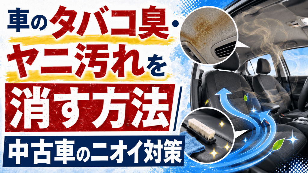 車のタバコ臭・ヤニ汚れの消し方｜中古車のニオイ対策｜東京・江東区の車内清掃